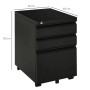 Vinsetto Rollcontainer mit 3 Schubladen Rädern Stahl Schwarz 39 x 48 x 60 cm_3