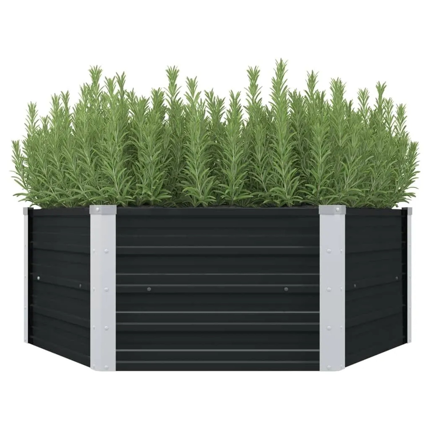 vidaXL Hochbeet Anthrazit 129 x 129 x 45 cm Verzinkter Stahl 45723