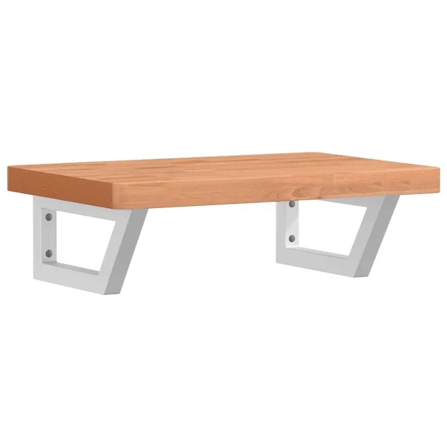 vidaXL Waschbeckenregal Wandmontage Stahl und Massivholz Buche 3302378 günstig online kaufen