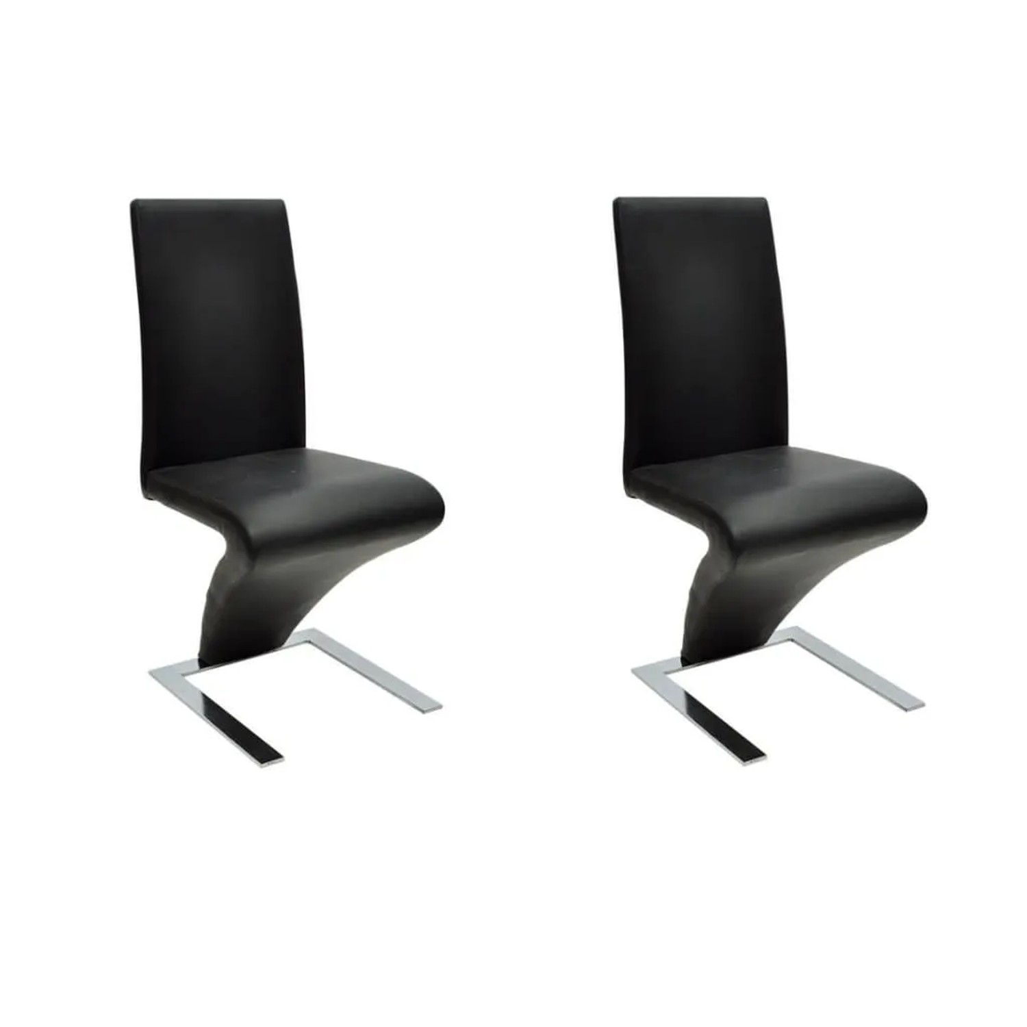 vidaXL Esszimmerstühle 2 Stk Schwarz Kunstleder 240042