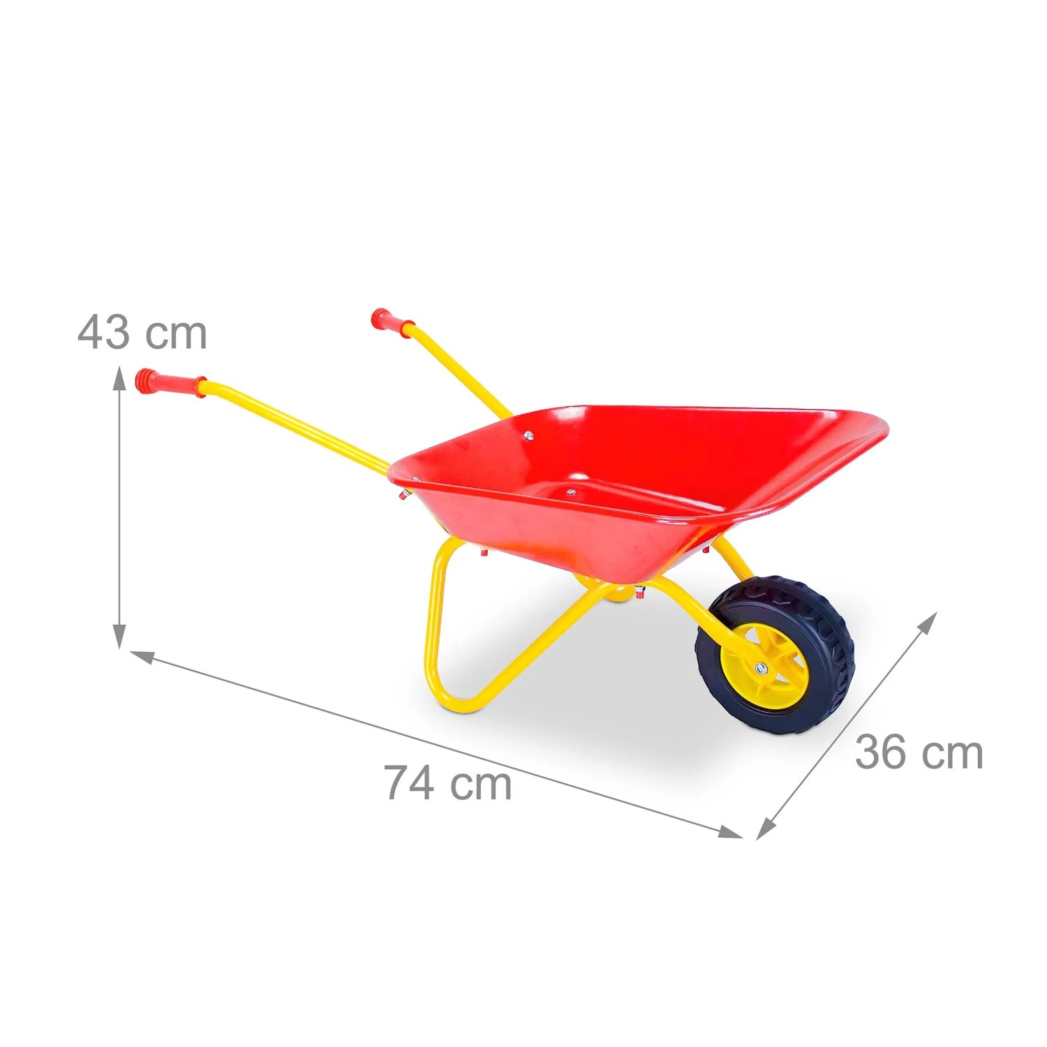 Relaxdays Schubkarre für Kinder Eisen PE Rot 43 cm x 74 cm x 36 cm 2,1 kg_4