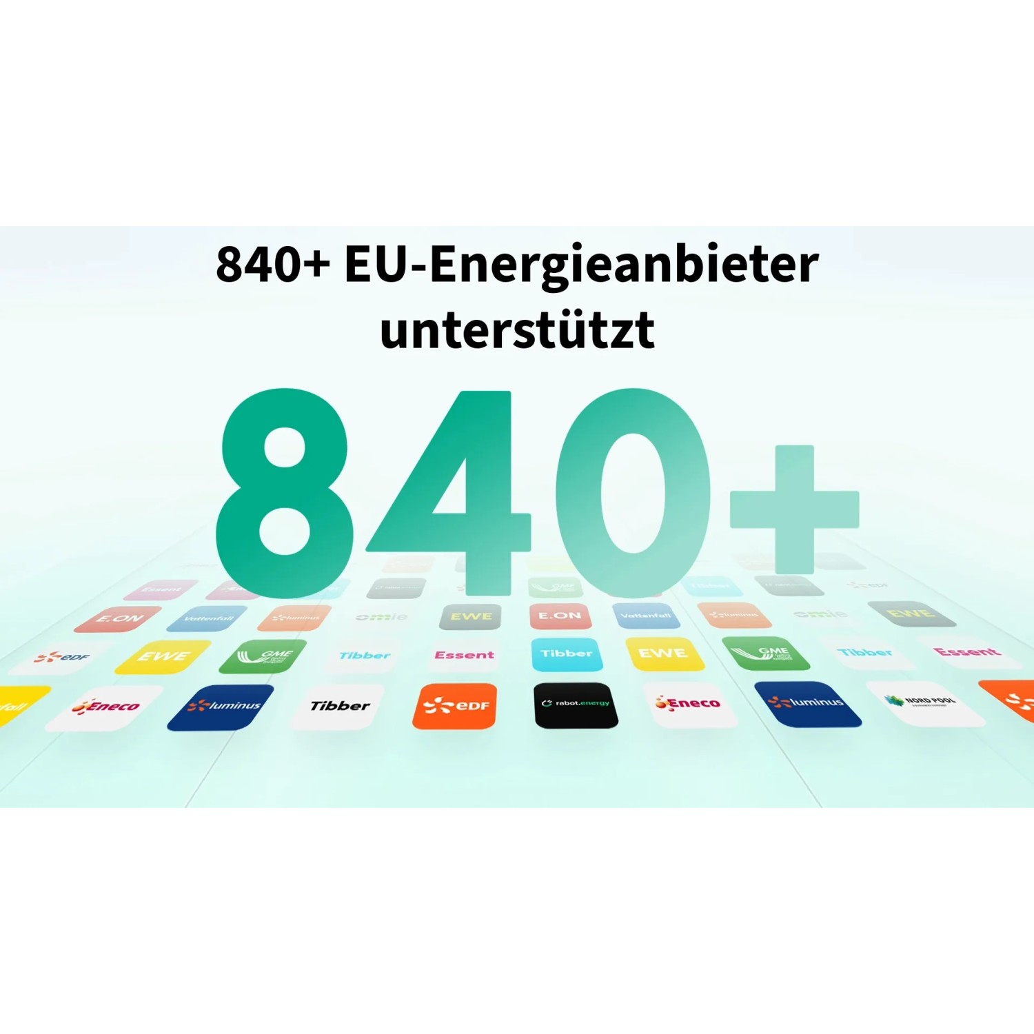 SolarFlow 2400 Pro: Unterstützt 840+ EU-Energieanbieter. Power Station kompatibel mit vielen Anbietern.
