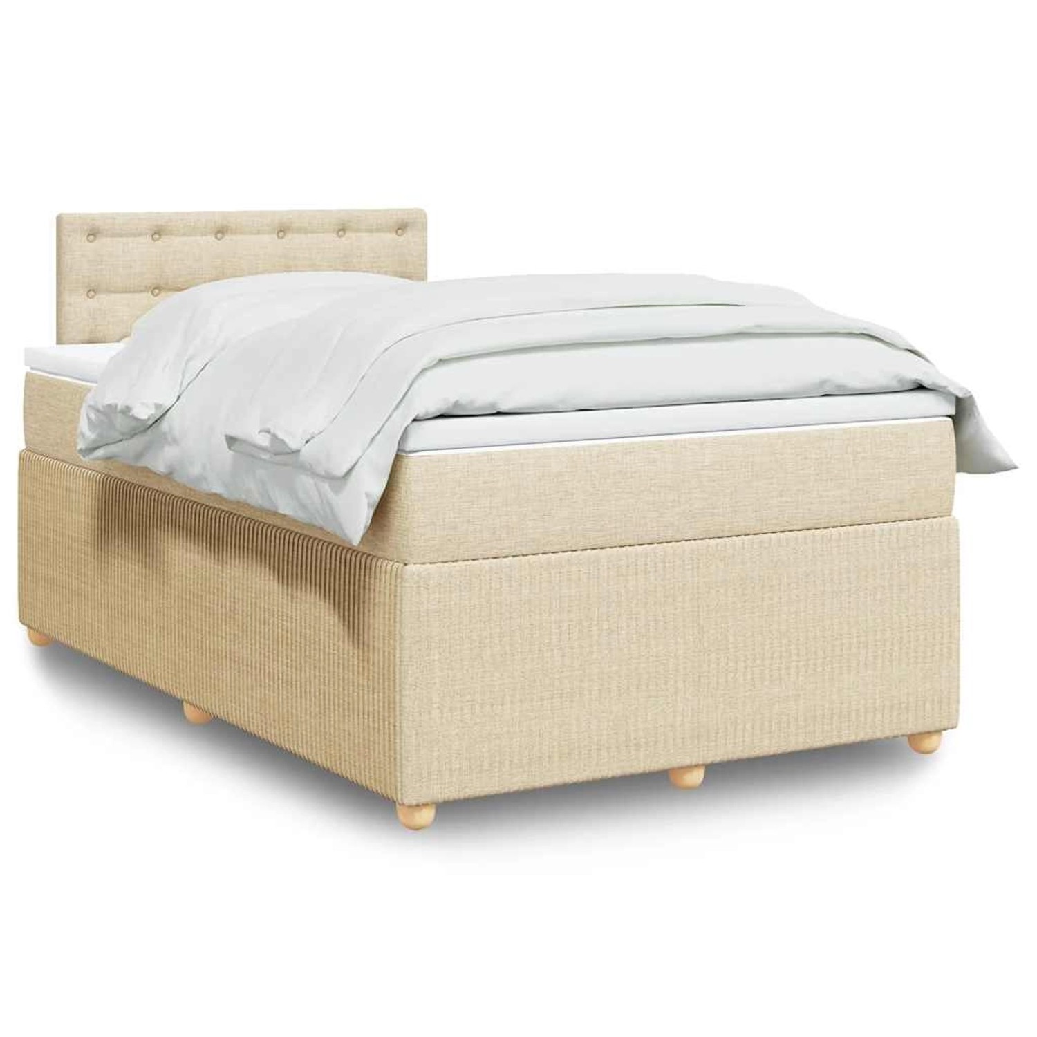 vidaXL Boxspringbett mit Matratze Creme 120x200 cm Stoff 3289742 günstig online kaufen