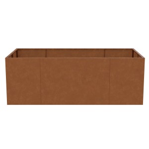 Floraworld Hochbeet aus Cortenstahl, 200x100x70 cm. Modernes Design für Garten und Terrasse.