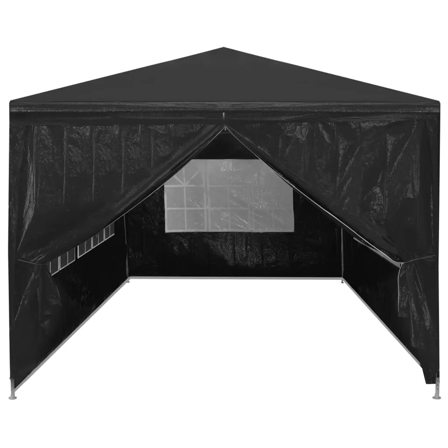 Anthrazitfarbenes Partyzelt 3x6 m von vidaXL mit Fenster und Tür für Gartenpartys.