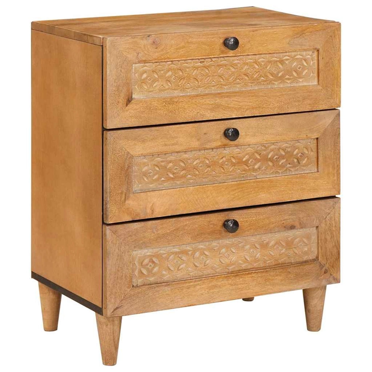 vidaXL Nachttisch Hellbraun 50 x 33 x 60 cm Massives Mangoholz 4018089 günstig online kaufen