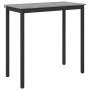 Hoher rechteckiger vidaXL Esstisch mit grauer Holzwerkstoffplatte und schwarzen Metallbeinen. Modernes Design.