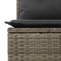 Detailaufnahme: Graue vidaXL Garten-Sofagarnitur aus Polyrattan mit Kissen.