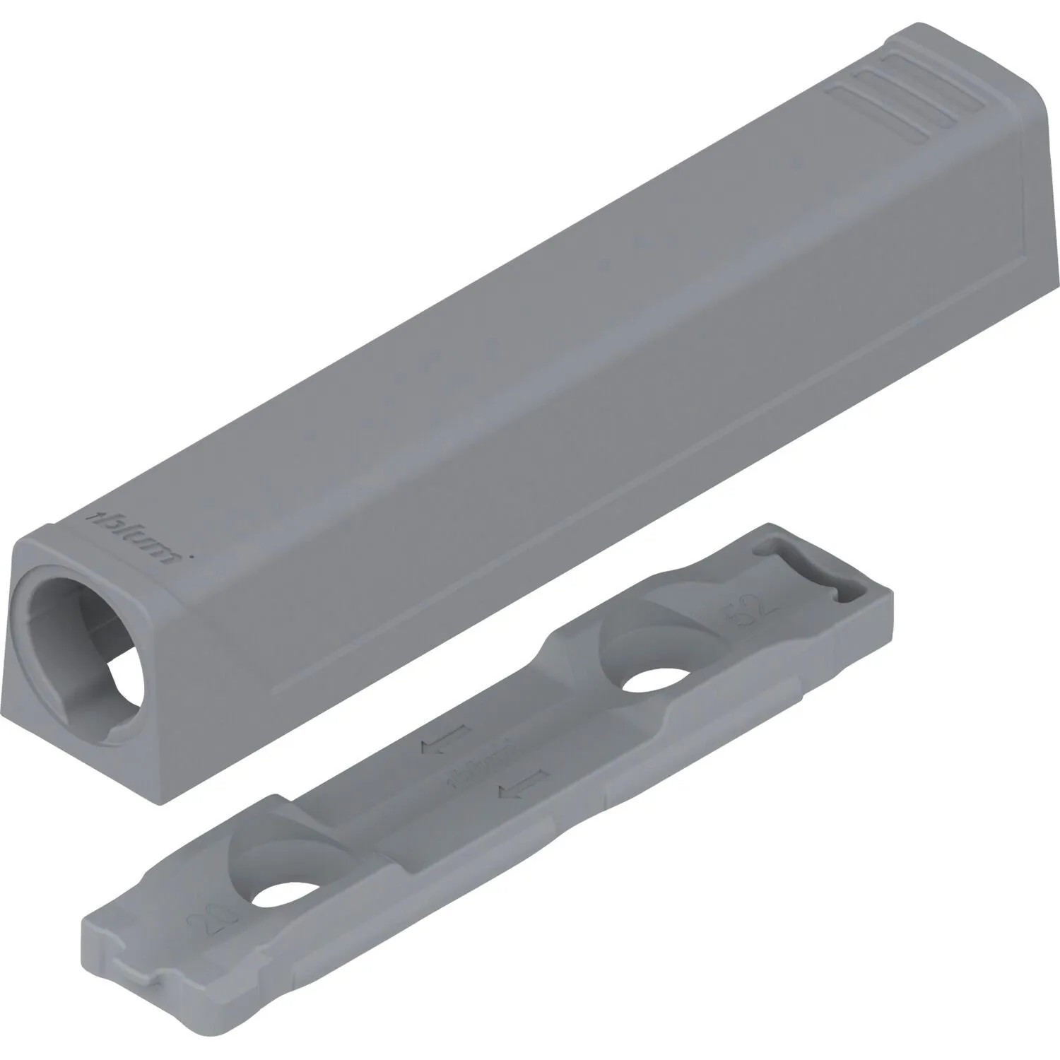 Blum Adapterplatte Tip On 956A1201 Gerade Langversion Platingrau