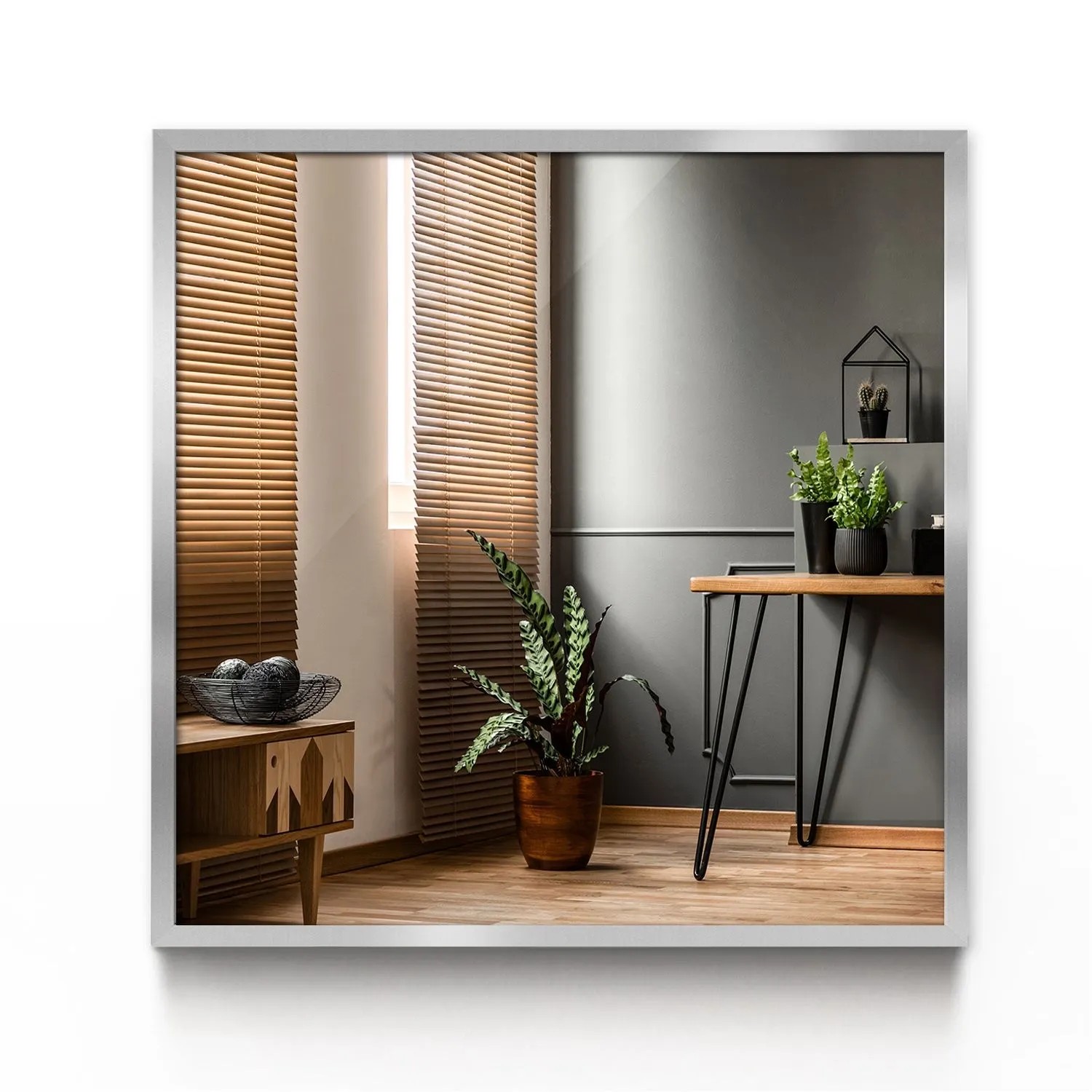 Tulup Spiegel mit Rahmen Wandspiegel mit Rahmen 50x50 cm Moderner Rechtecks günstig online kaufen