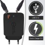 Schwarzes SOTECH USB Netzteil 20W mit USB-A und USB-C Anschluss und Quick Charge 3.0.