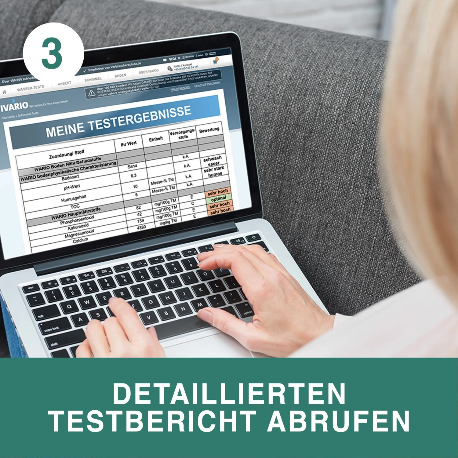 Produktbild von Garten Boden IVARIO Bodenanalyse Komplett 2-in-1 Kaufen – Mein Schöner Garten Ph Wert Rasen Messen