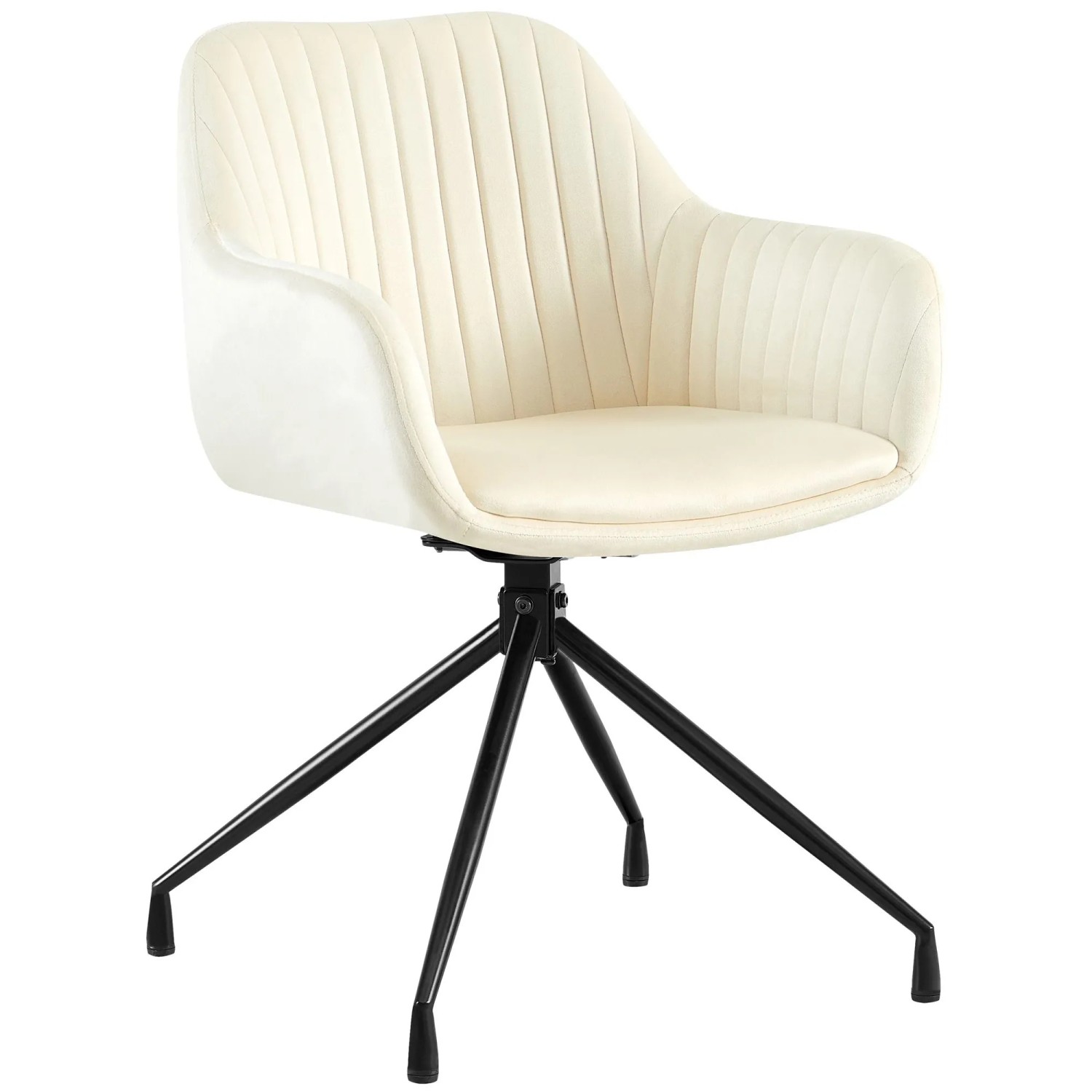 DELUKE Esszimmerstuhl MILON Samt Creme 58x58x81cm Essstühle Esszimmerstühle Küchenstühle Wohnzimmerstühle