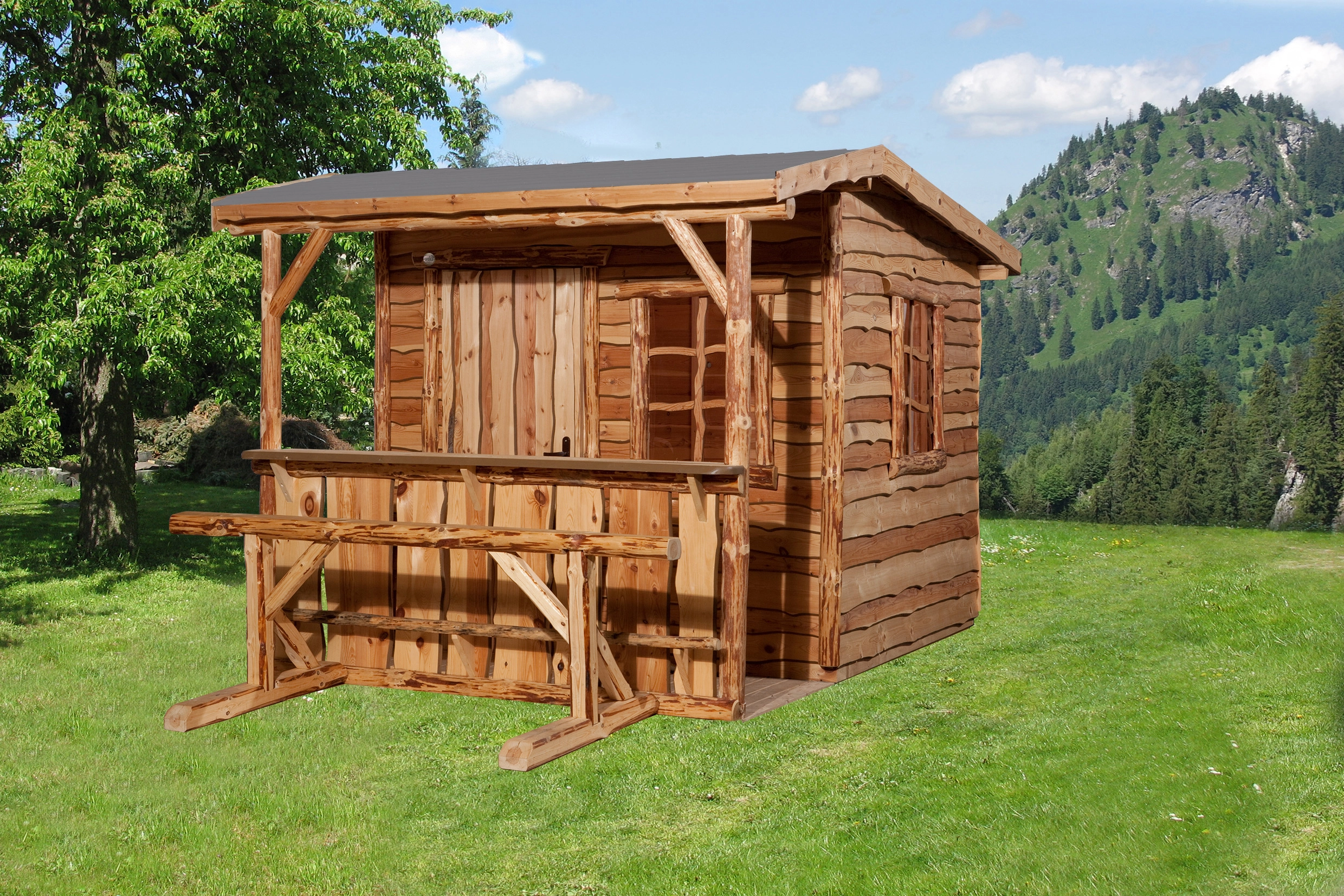 Weka Holz-Gartenhaus Nature OBI bei Satteldach cm x Unbehandelt 331 242 cm kaufen
