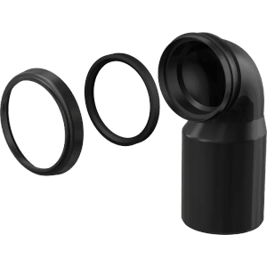 Alcadrain M906 Ablaufbogen DN90/110 komplett, Siphonbogen für Wand-WC Anschluss, inkl. Dichtungen und Befestigungsring.