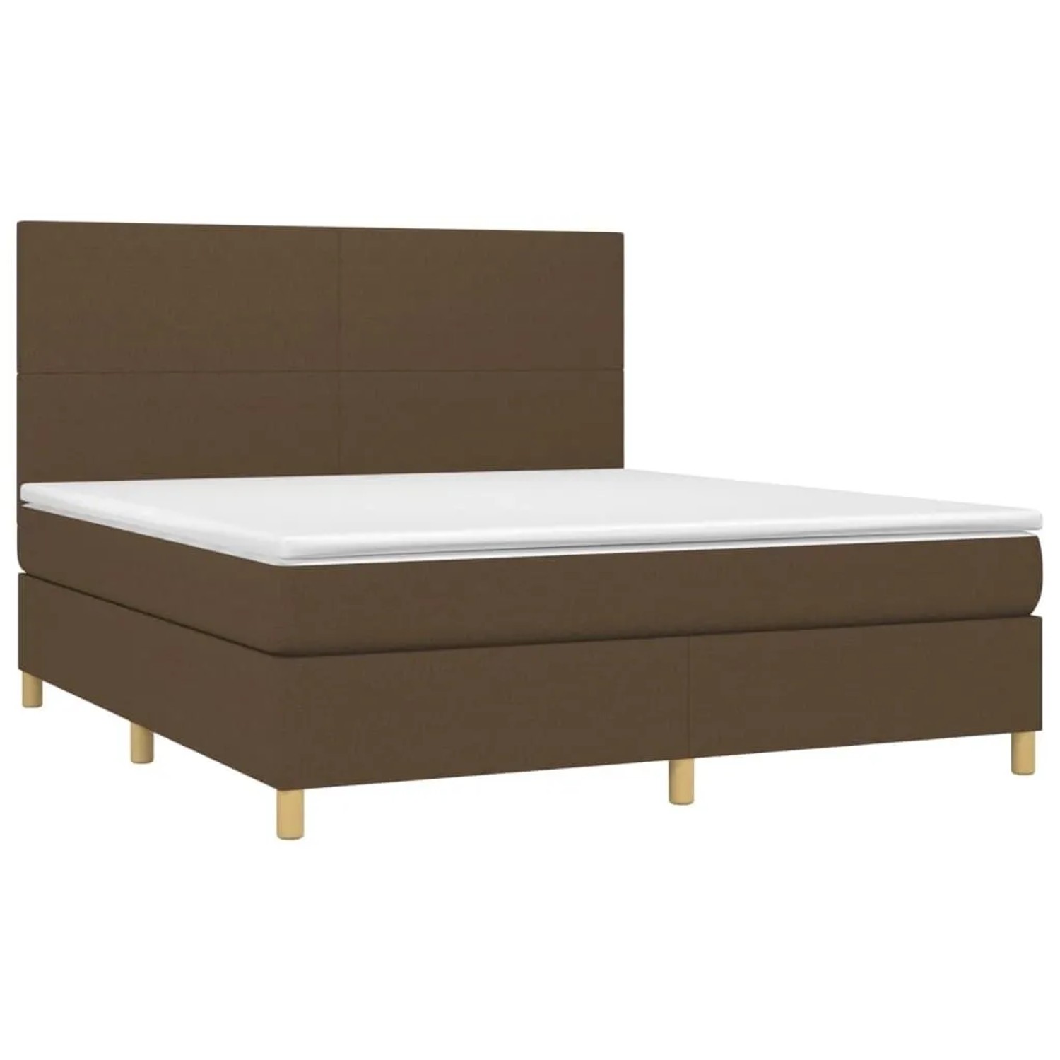 vidaXL Boxspringbett mit Matratze & LED Dunkelbraun 160x200 cm Stoff 3135288