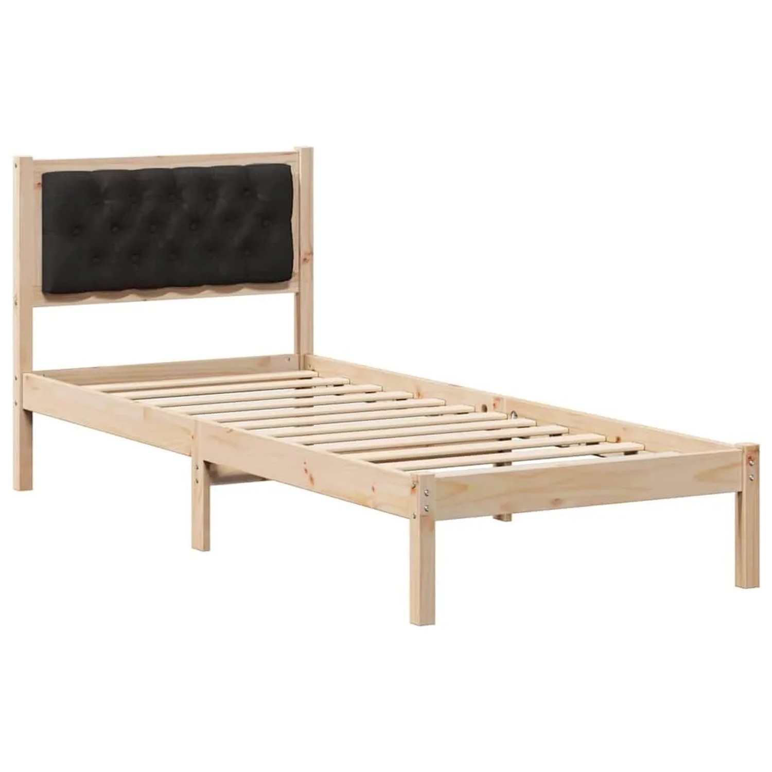 vidaXL Bettrahmen Schwarz 80 x 200 cm Massives Kiefernholz 878221