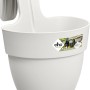 Elho Blumenkasten Vibia Campana S, seidenweiß, Ø 20 cm. Hängetopf für Balkongeländer.