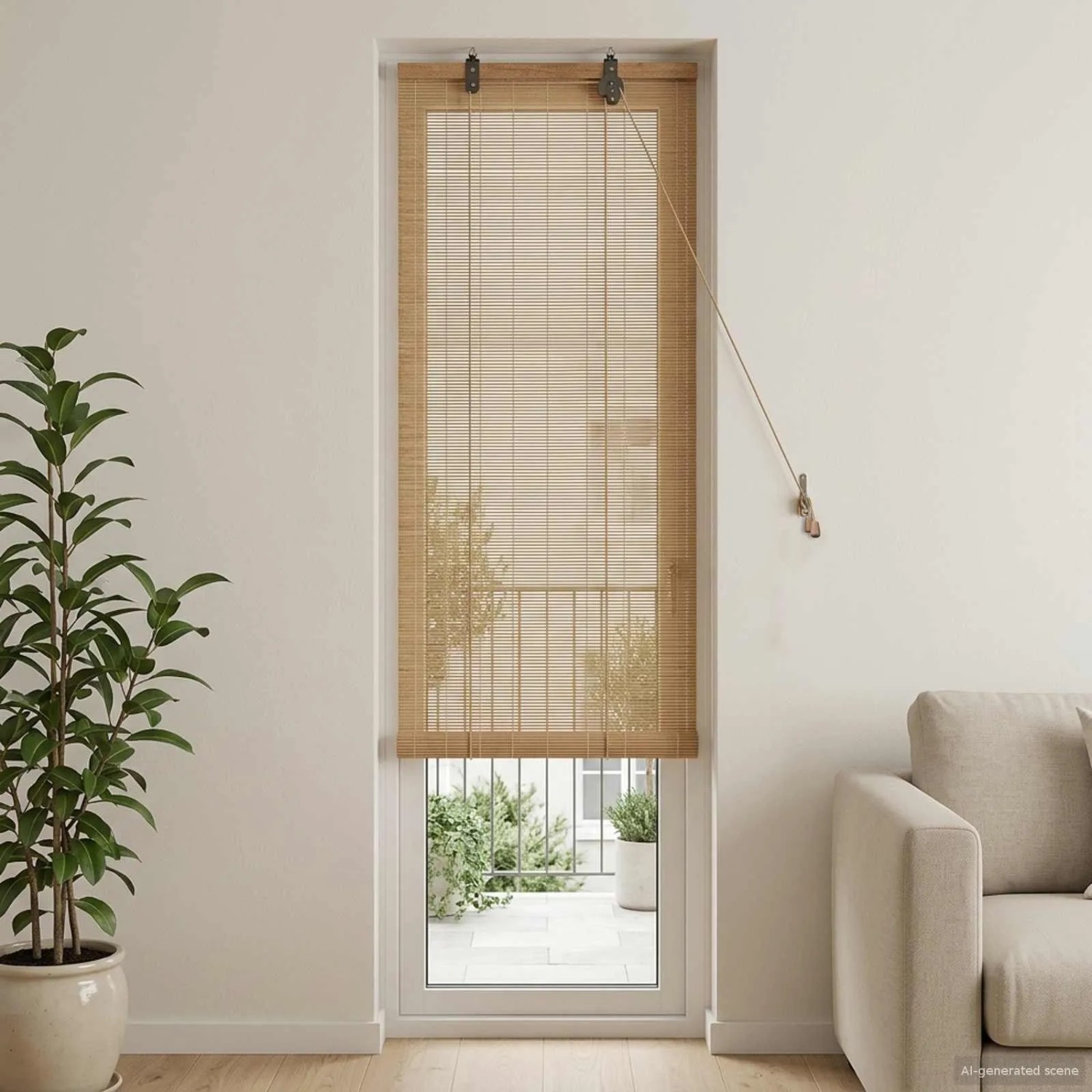 vidaXL Rollo Braun 50 x 220 cm Bambus 42039741