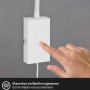 Weiße Briloner LED-Bettleuchte Tusi mit Touchfunktion und Flexarm zur individuellen Lichtausrichtung.