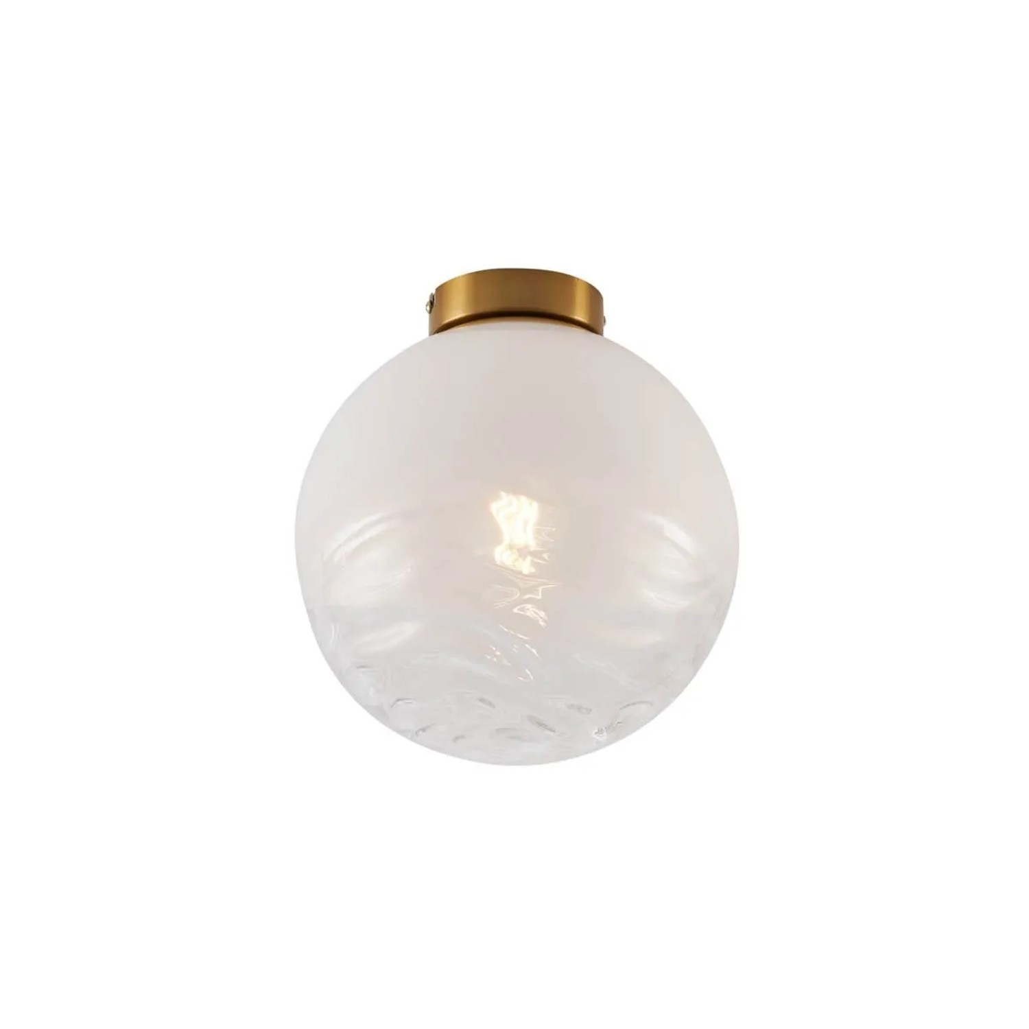 QAZQA Design Deckenleuchte Messing mit Weißem Verlaufsglas Pillon