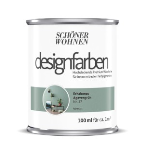 Schöner Wohnen Designfarbe Erhabenes Agavengrün, 100ml Dose, Grün für Wände.