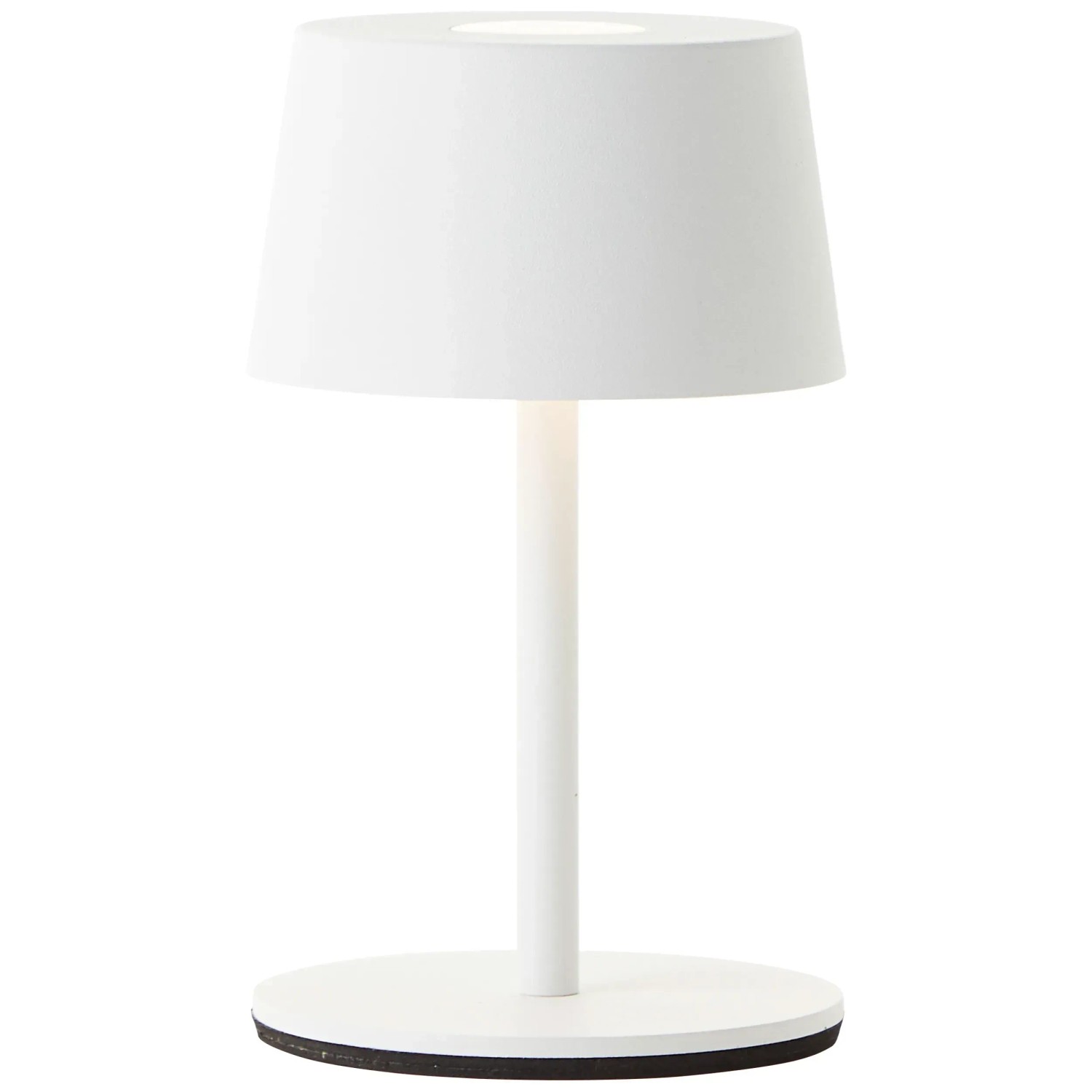 Weiße Brilliant Akku-Tischleuchte Jona, 25 cm, für Innen & Außen. Dekoleuchte mit Touchdimmer.