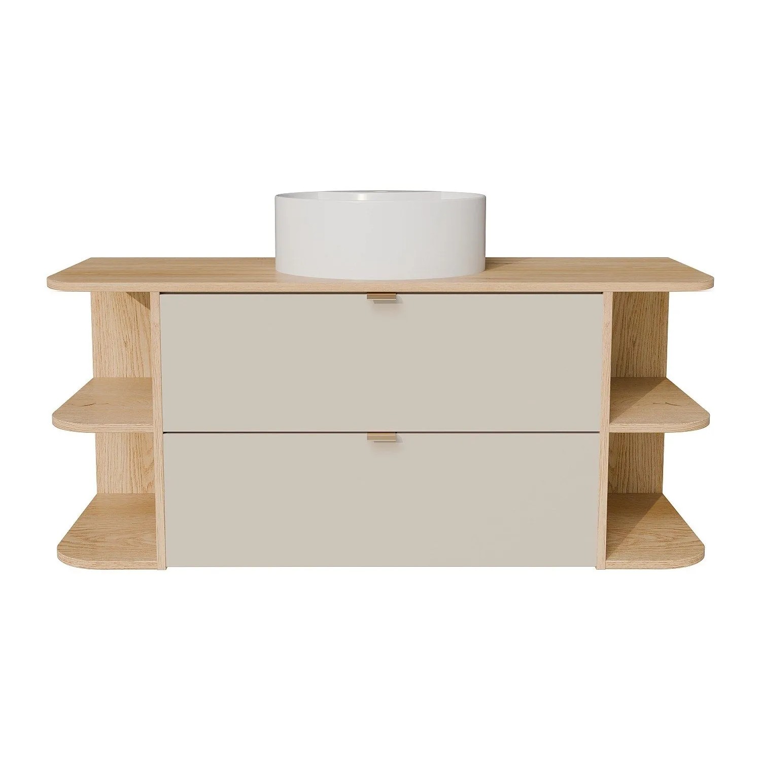 Vente-unique Einzelwaschtisch Lavena Beige  Naturfarben Hell 120 cm