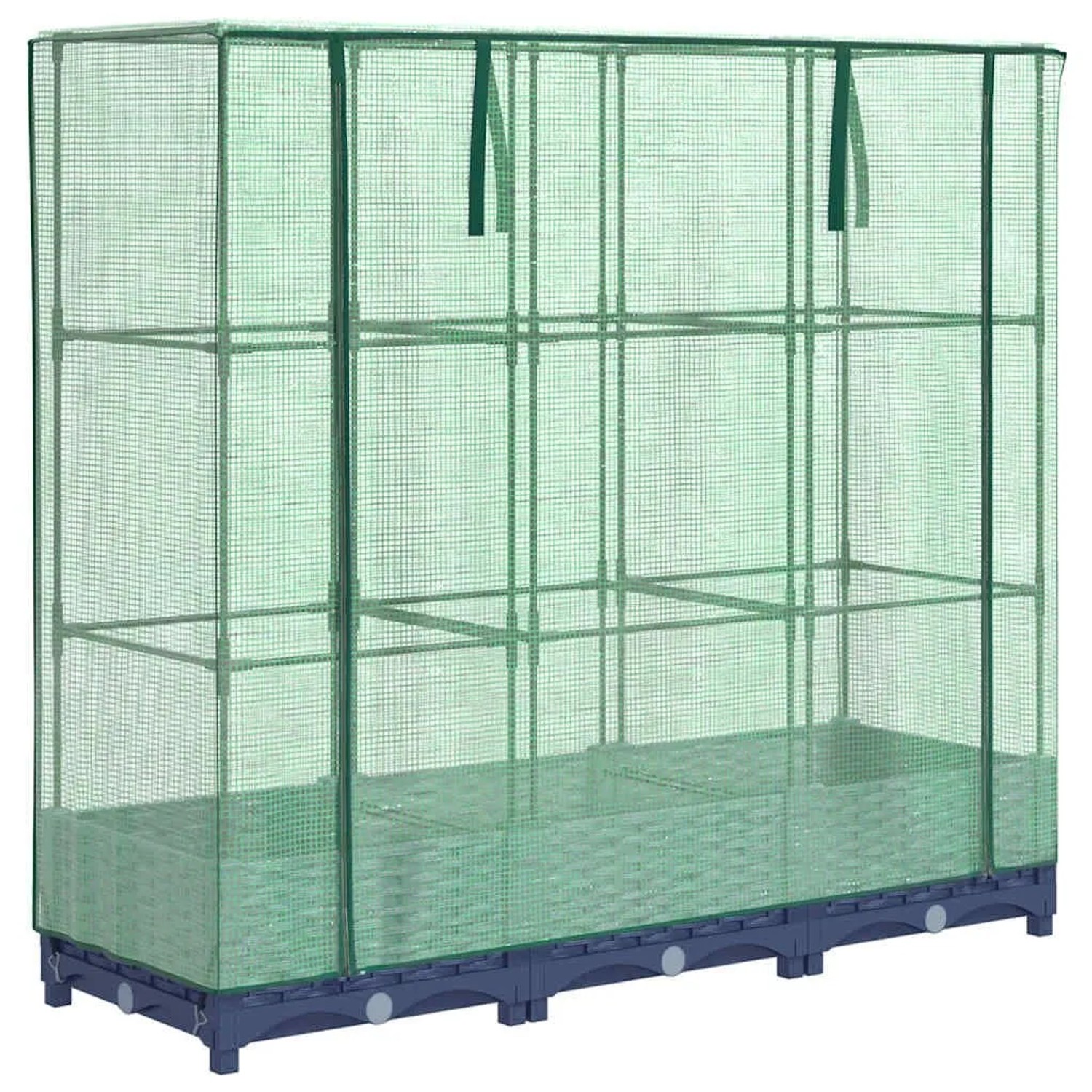 vidaXL Hochbeet mit Gewächshausabdeckung Rattanoptik 120x40x123 cm 4015825