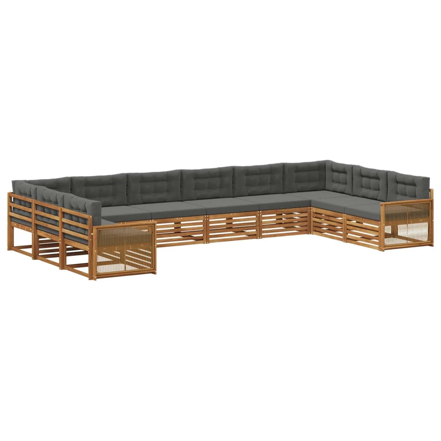 vidaXL Sofagarnituren mit Kissen 10 Stk Massivholz Akazie 3383900