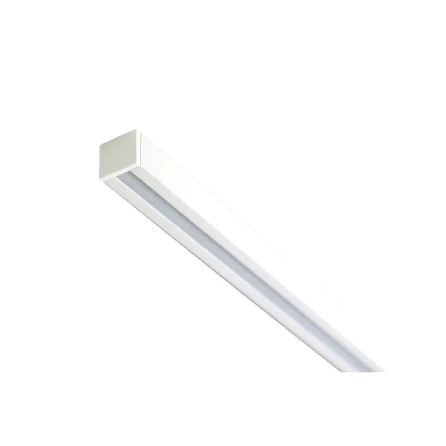 Weiße Deco-Raum 1-Lauf Gardinenschiene Square. Präzises Wohnaccessoire für Gardinen.
