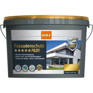 Eimer OBI Fassadenschutz Plus, weiße Fassadenfarbe, matt, für langanhaltenden Wetterschutz.