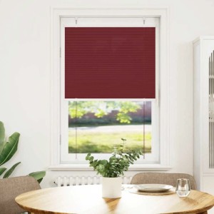 Bordeauxrotes Plissee 80x100 cm aus Polyester am Fenster. Bietet stilvollen Sicht- und Sonnenschutz für Wohnräume.