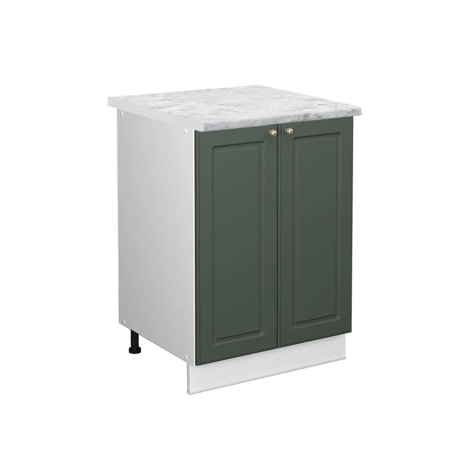 Vicco Küchenunterschrank Fame-Line Grün-Gold Landhaus Weiß 60 cm AP Marmor