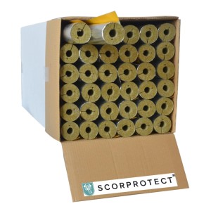 Karton mit Scorprotect Rohrisolierung Alu 22 mm x 20 mm für Heizungsinstallation.