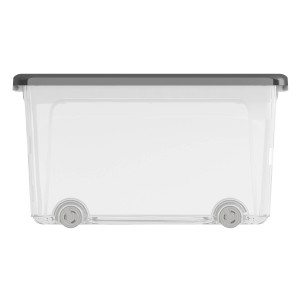 KIS W-Box Aufbewahrungsbox, hoch, mit Rollen, 31,5x39x56,5cm, dunkelgrauer Deckel.