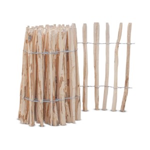 Stiltreu Staketenzaun Haselnuss, 60cm hoch, Lattenabstand 3-5cm. Naturzaun für Garten und Beet.
