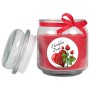 HS Candle Duftkerze "Danke" im Glas mit roter Schleife und Rosen-Motiv.