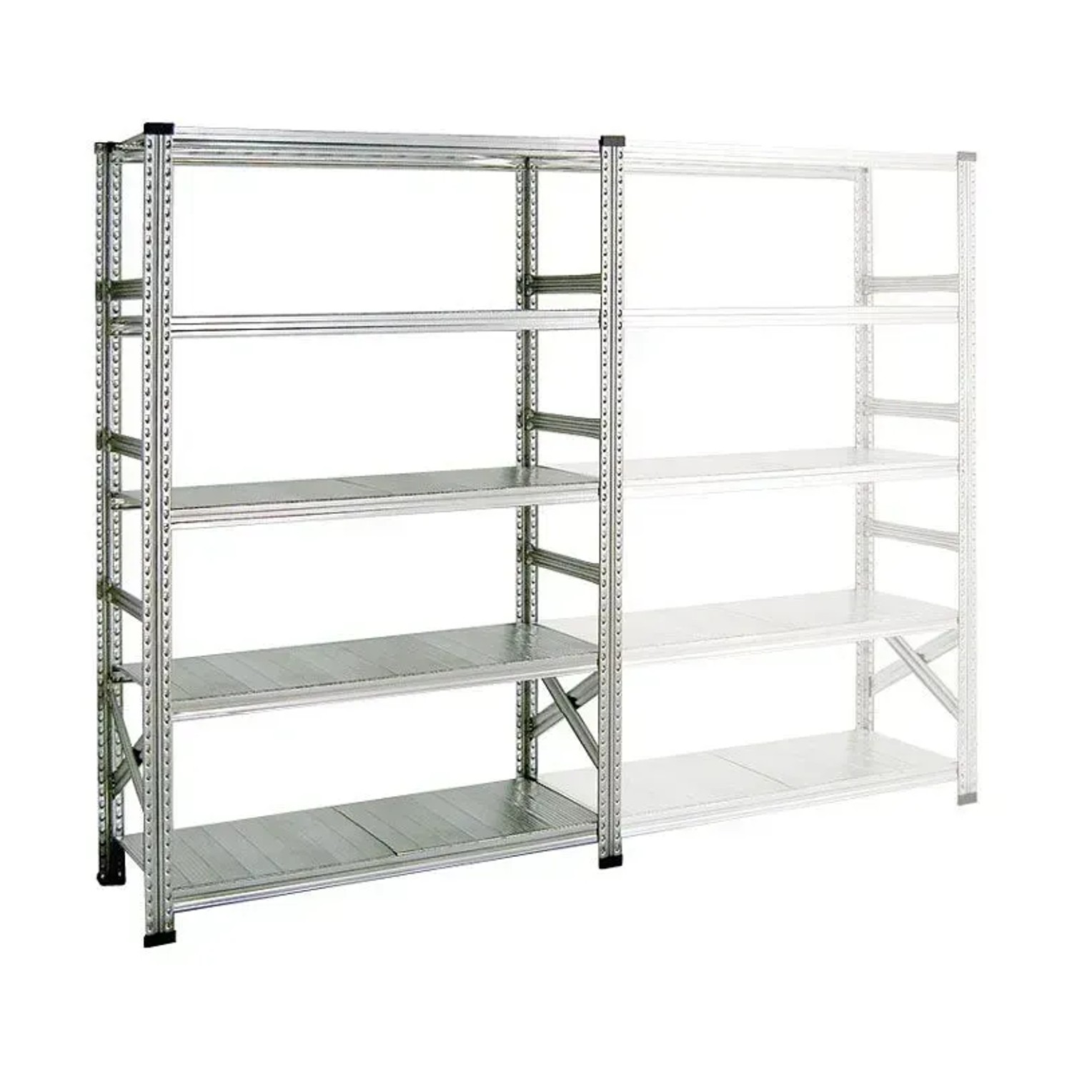 PROREGAL Fachbodenregal Proximo  Stecksystem 200 x 120 x 80 cm 5 Ebenen Fachlast 200 Beidseitig Verzinkt