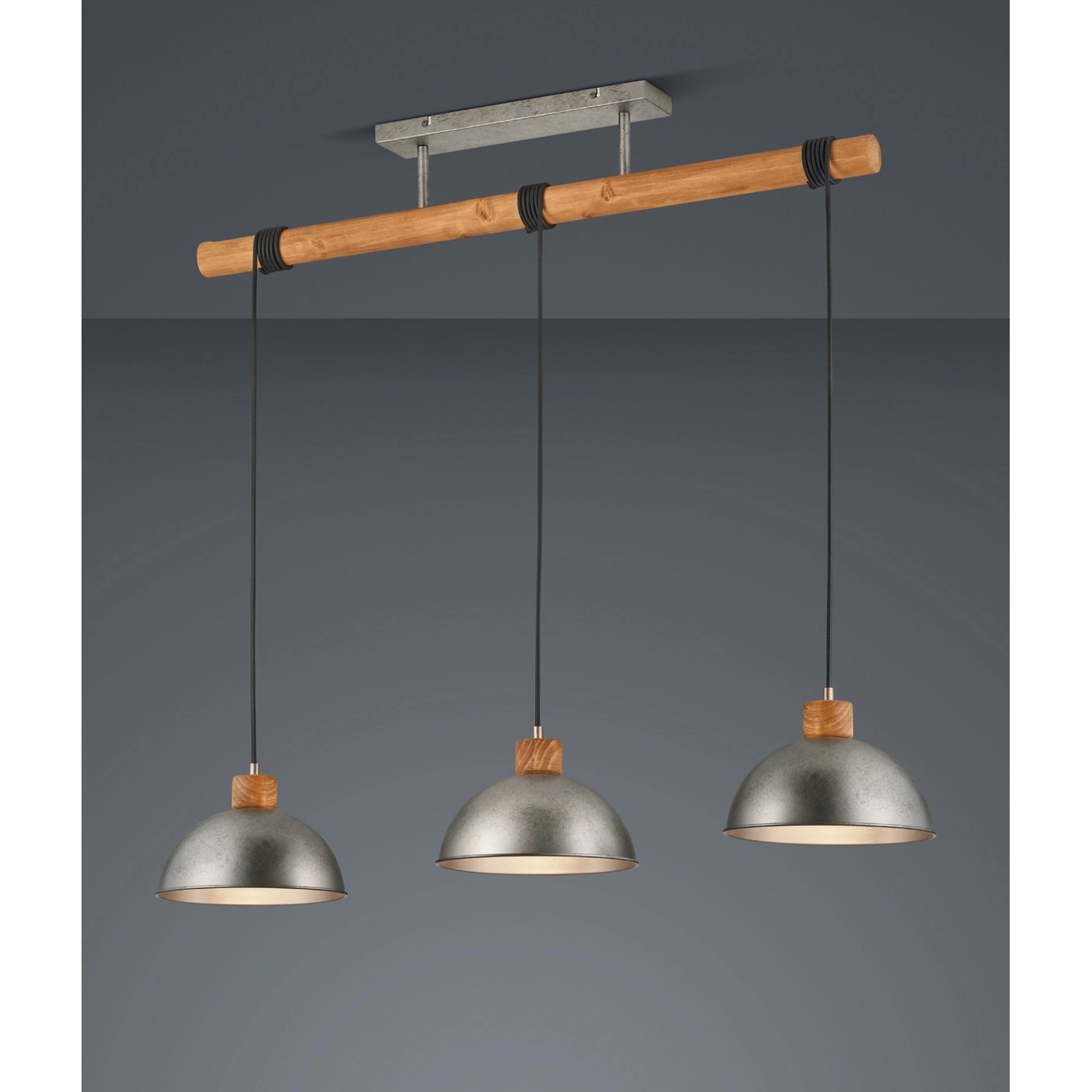 Trio Deckenlampe Delhi Nickel antik 3-flammig Vintage E27 günstig online kaufen