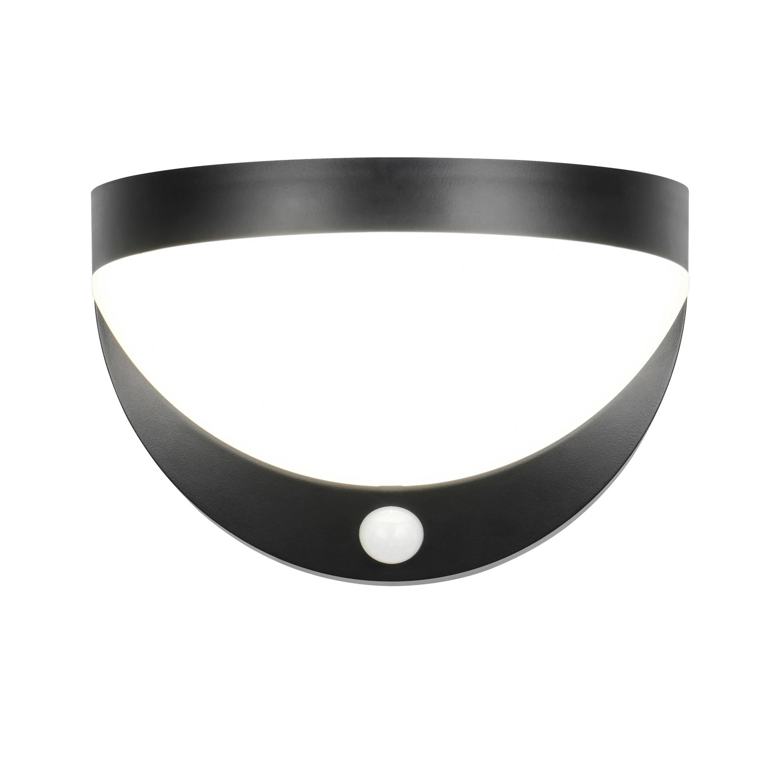 Moderne, schwarze Reality LED Solar-Wandleuchte Cobre mit Bewegungsmelder für den Außenbereich.