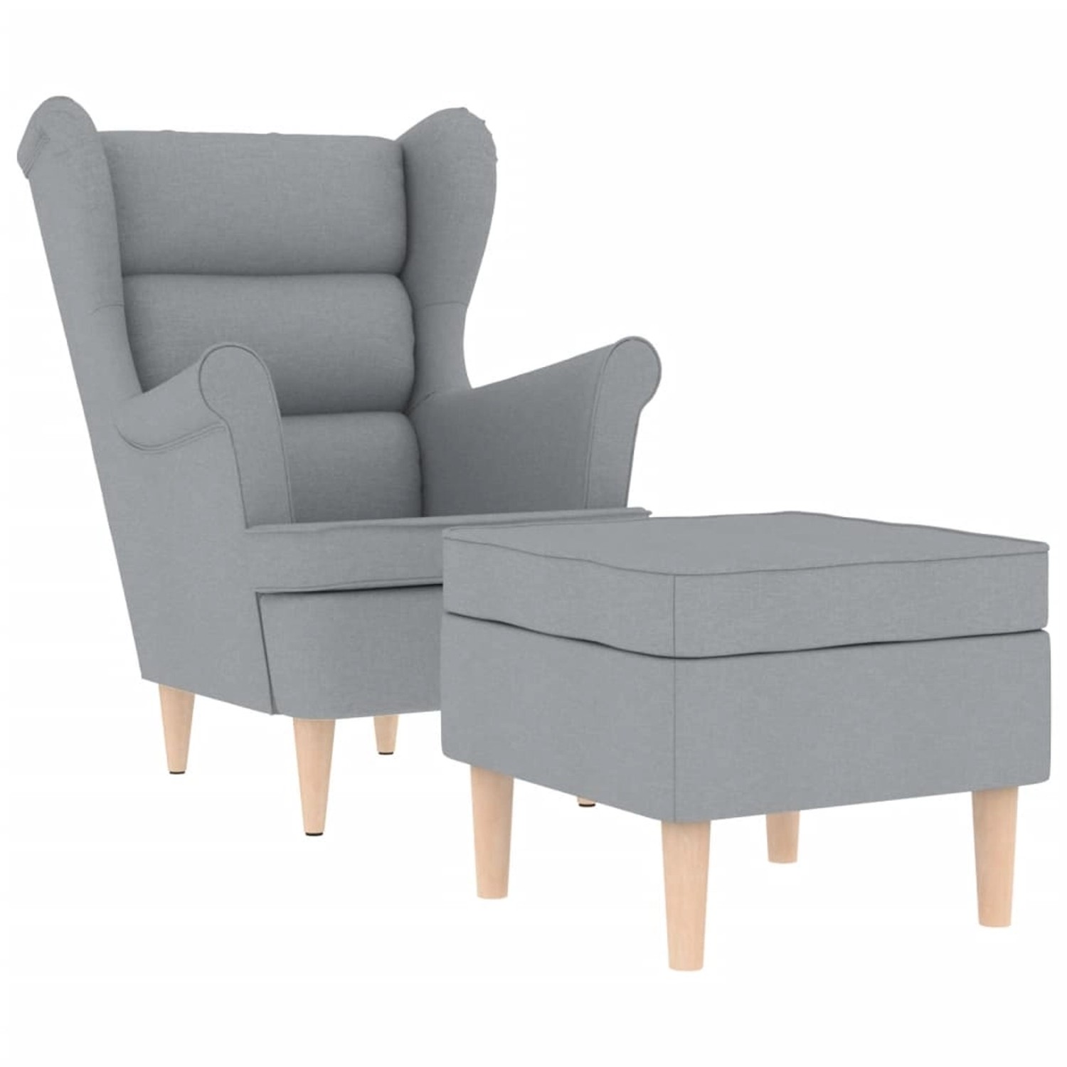 vidaXL Sessel mit Fußhocker Hellgrau Stoff 3307989 günstig online kaufen
