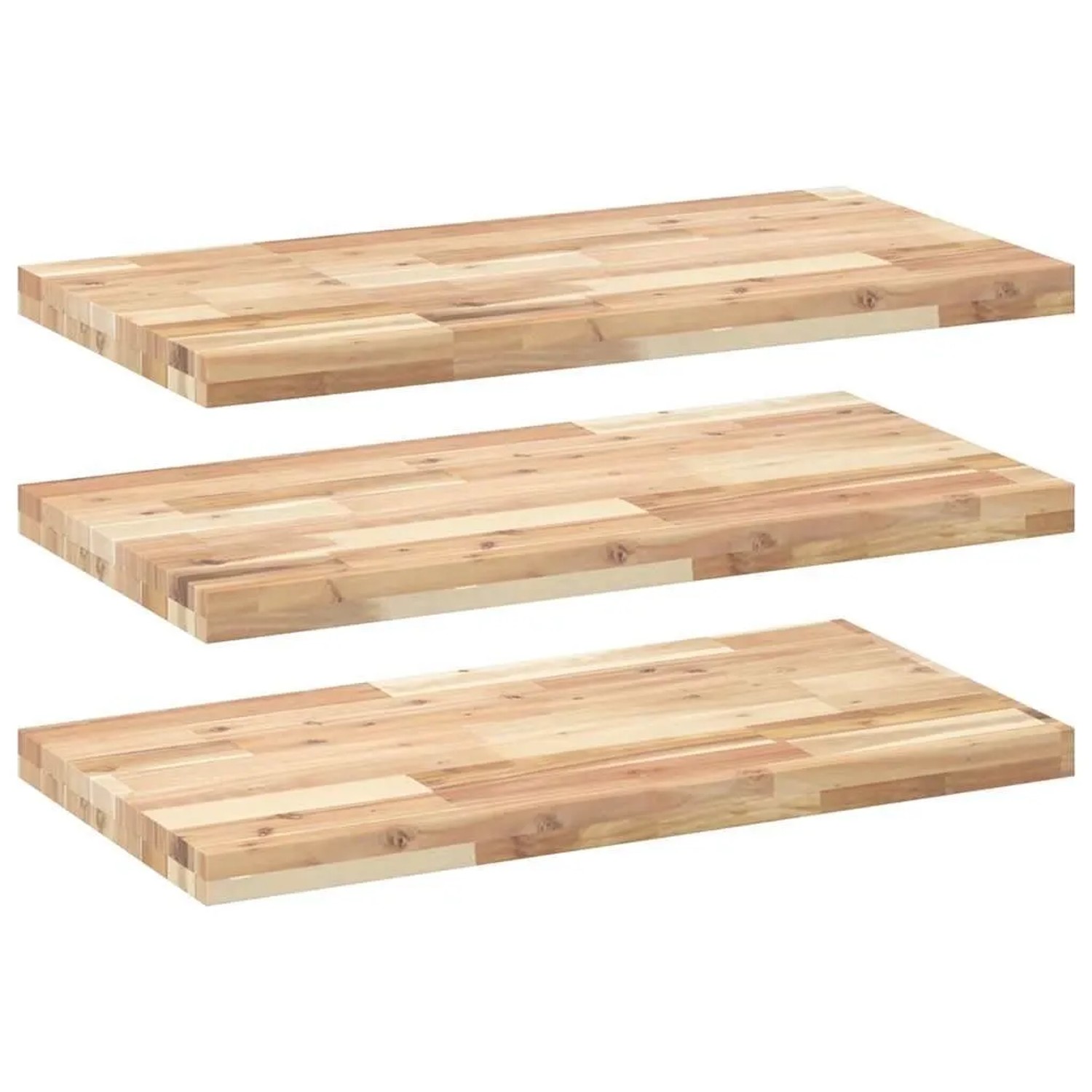 vidaXL Schweberegale 3 Stk 80x40x4 cm Massivholz Akazie Unbehandelt 3279477