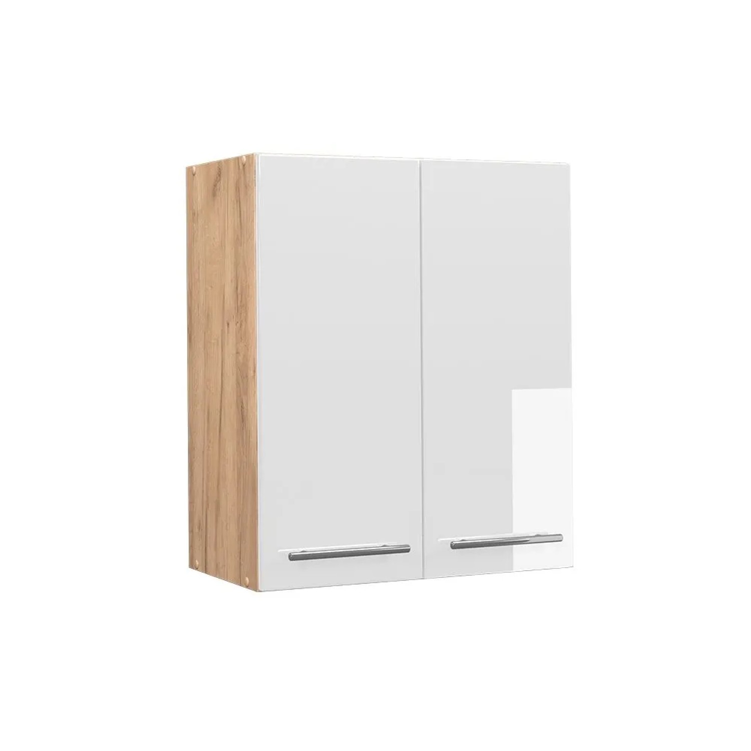 Vicco Hängeschrank Fame-Line Hängender Küchenschrank Weiß Hochglanz Goldkraft Eiche 60 cm
