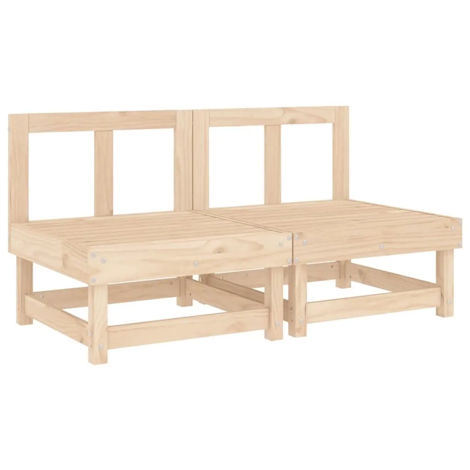 vidaXL Garten-Mittelsofas 2 Stk Massivholz Kiefer 825401