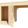 Bertilo Holz-Gartenhaus Cubus 2 Lounge aus FSC®-zertifiziertem Holz mit offenstehender Doppeltür.
