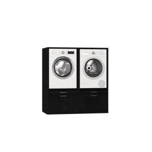 Waschturm Waschmaschinenschrank Twin collection 4.1 Schwarz Eiche-Optik