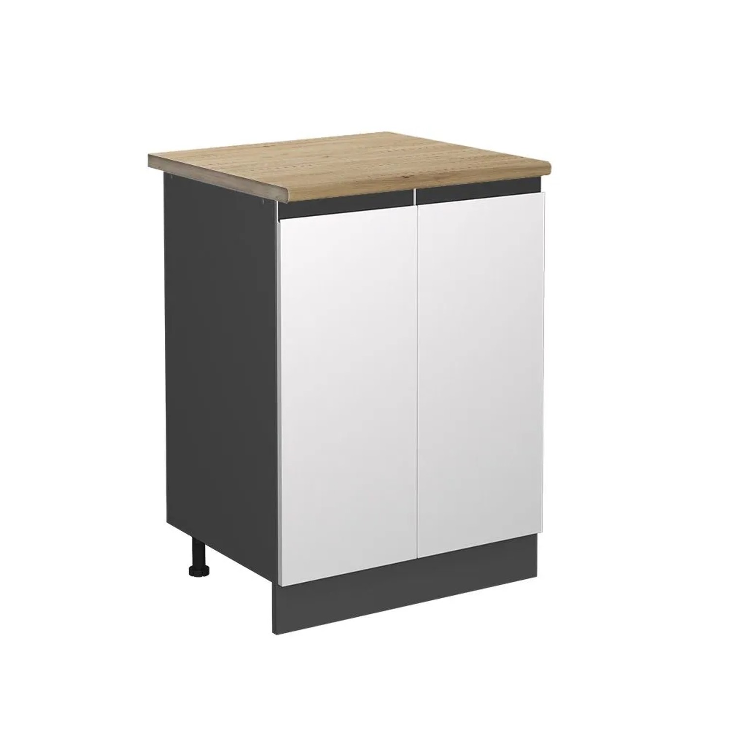 Vicco Küchenunterschrank R-Line Küchenkommode Weiß Anthrazit 60 cm J-Shape AP Eiche