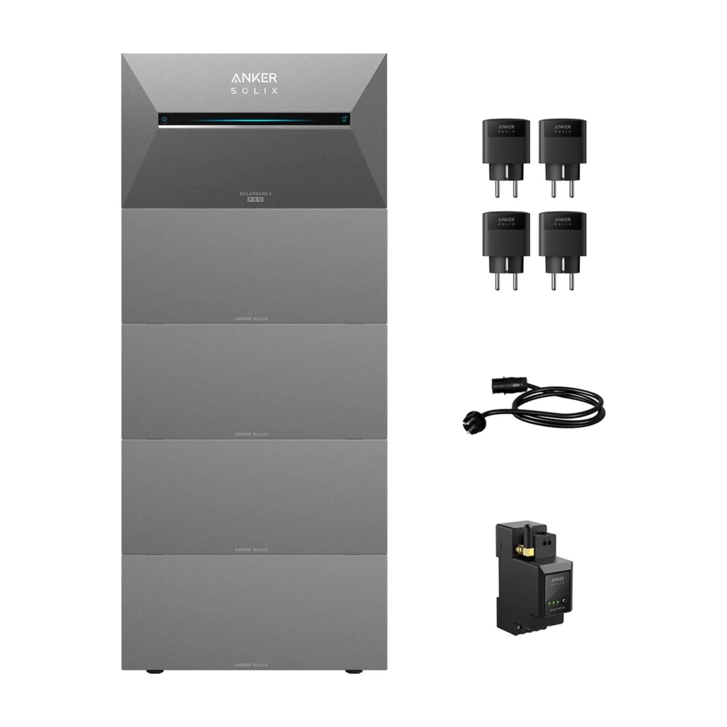 Anker SOLIX Solarbank 3 E2700 Pro Set 13.4kWh inkl. 4x Zusatzakku Smart Meter & 5x Smart Plug