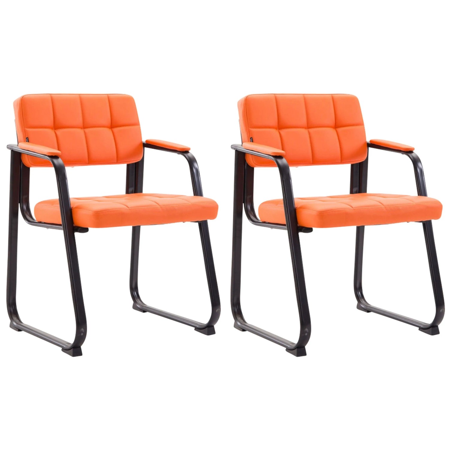 CLP 2er Set Besucherstühle Canada B Kunstleder Orange